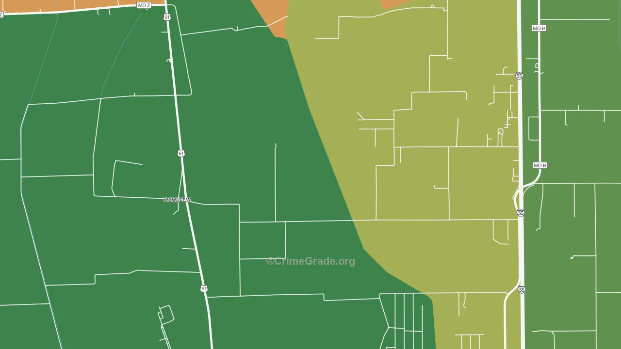 McMullin, MO Map of Vehicle Theft Rates