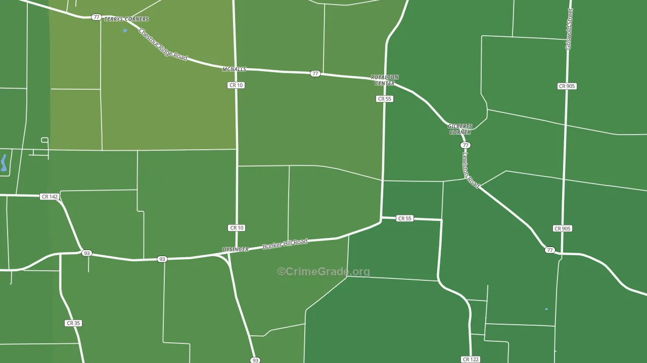 McNalls, NY Map of Vehicle Theft Rates