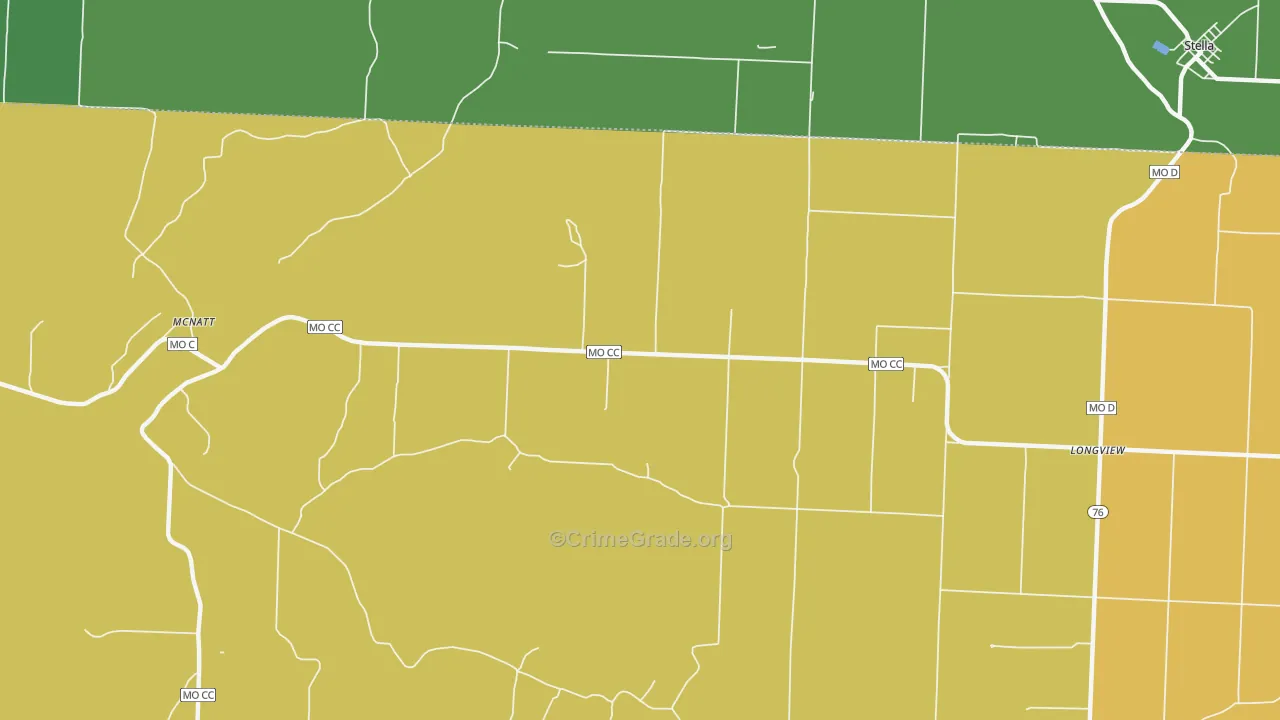 McNatt, MO Map of Vehicle Theft Rates