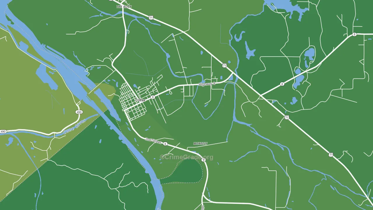 McNeely, LA Map of Vehicle Theft Rates