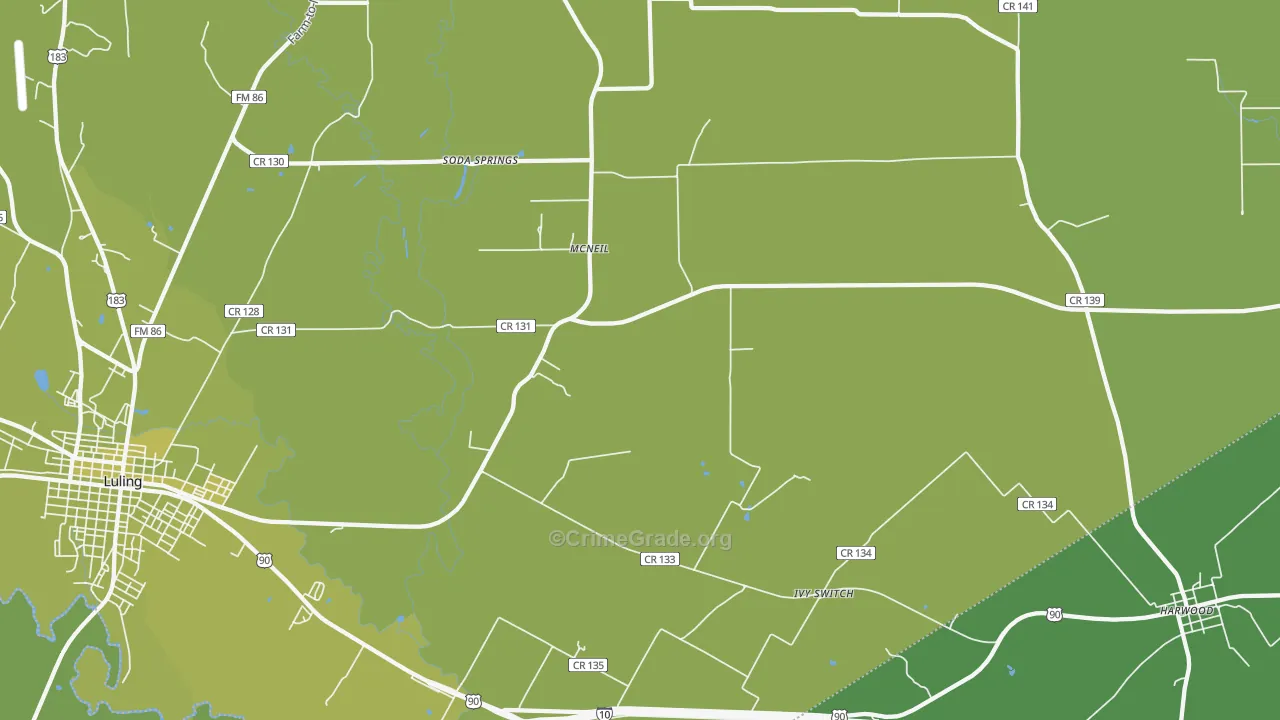 McNeil, TX Map of Vehicle Theft Rates