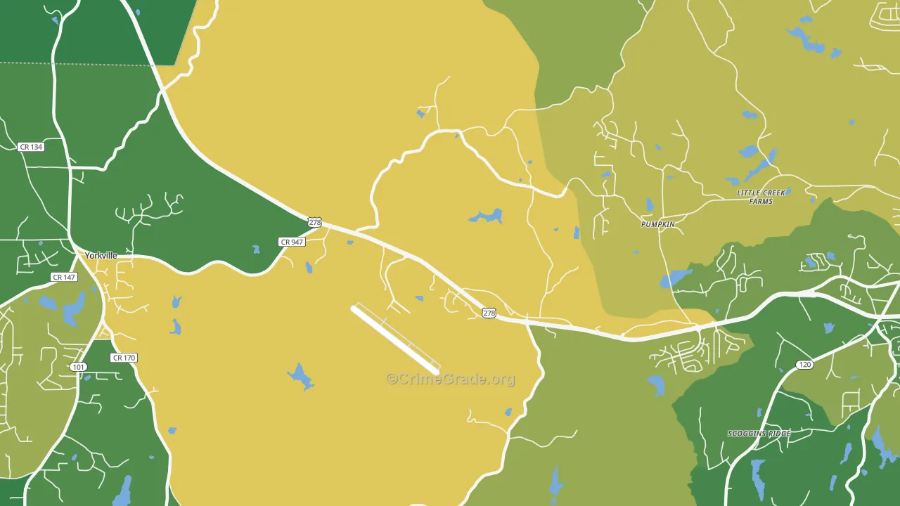 McPherson, GA Map of Vehicle Theft Rates