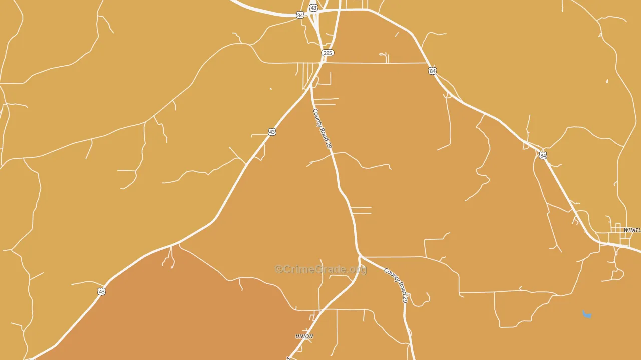 McVay, AL Map of Vehicle Theft Rates