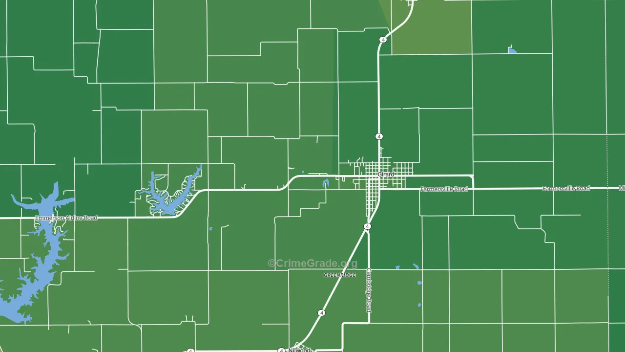 McVey, IL Map of Vehicle Theft Rates