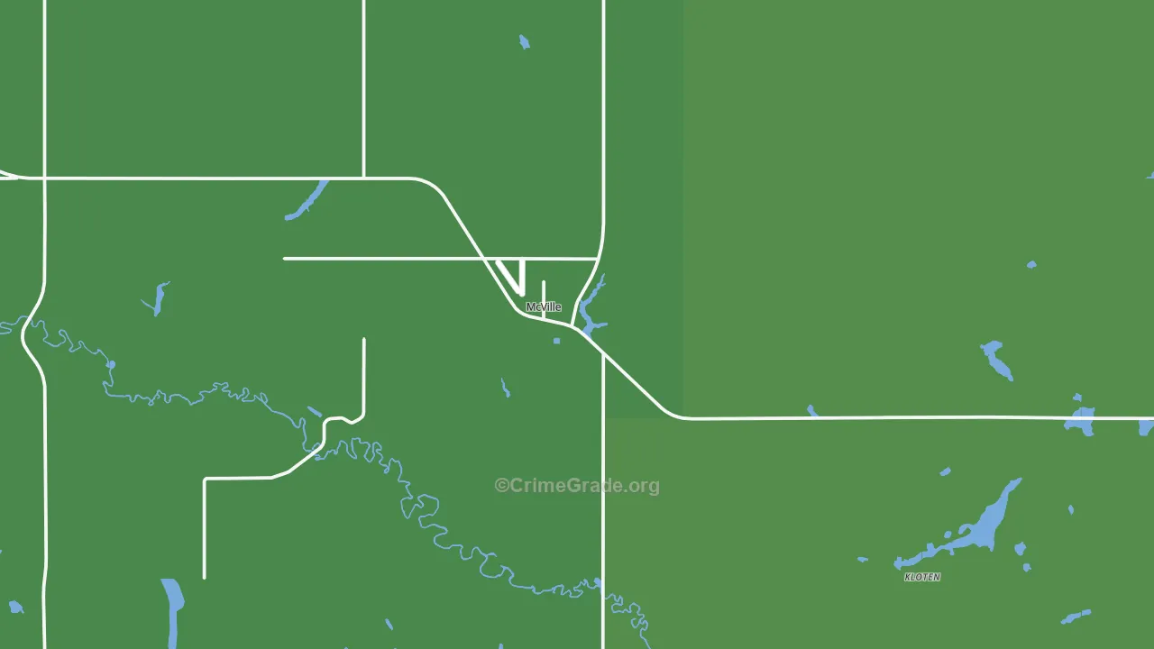 Mcville, ND Map of Vehicle Theft Rates