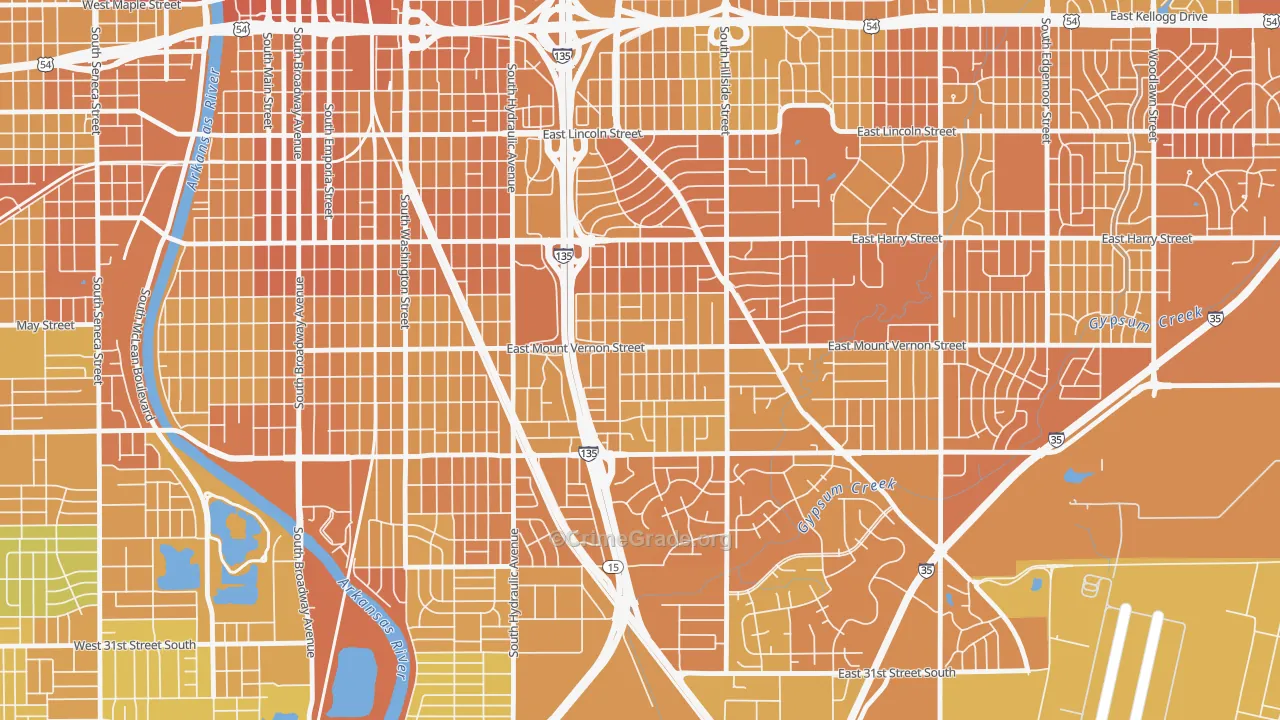 Mead, Wichita, KS Map of Vehicle Theft Rates