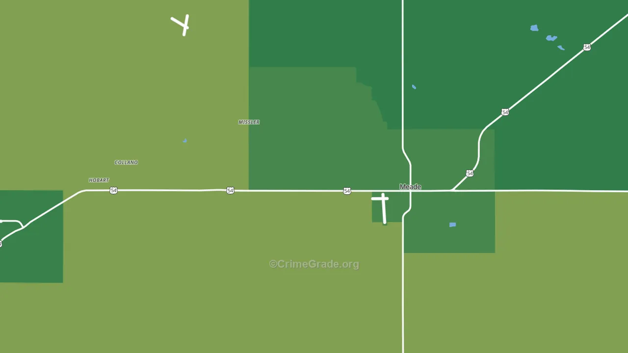 Meade County, KS Map of Vehicle Theft Rates
