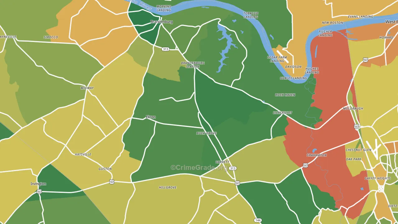 Meade County, KY Map of Vehicle Theft Rates
