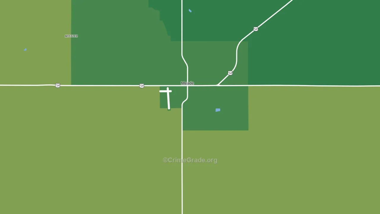 Meade, KS Map of Vehicle Theft Rates