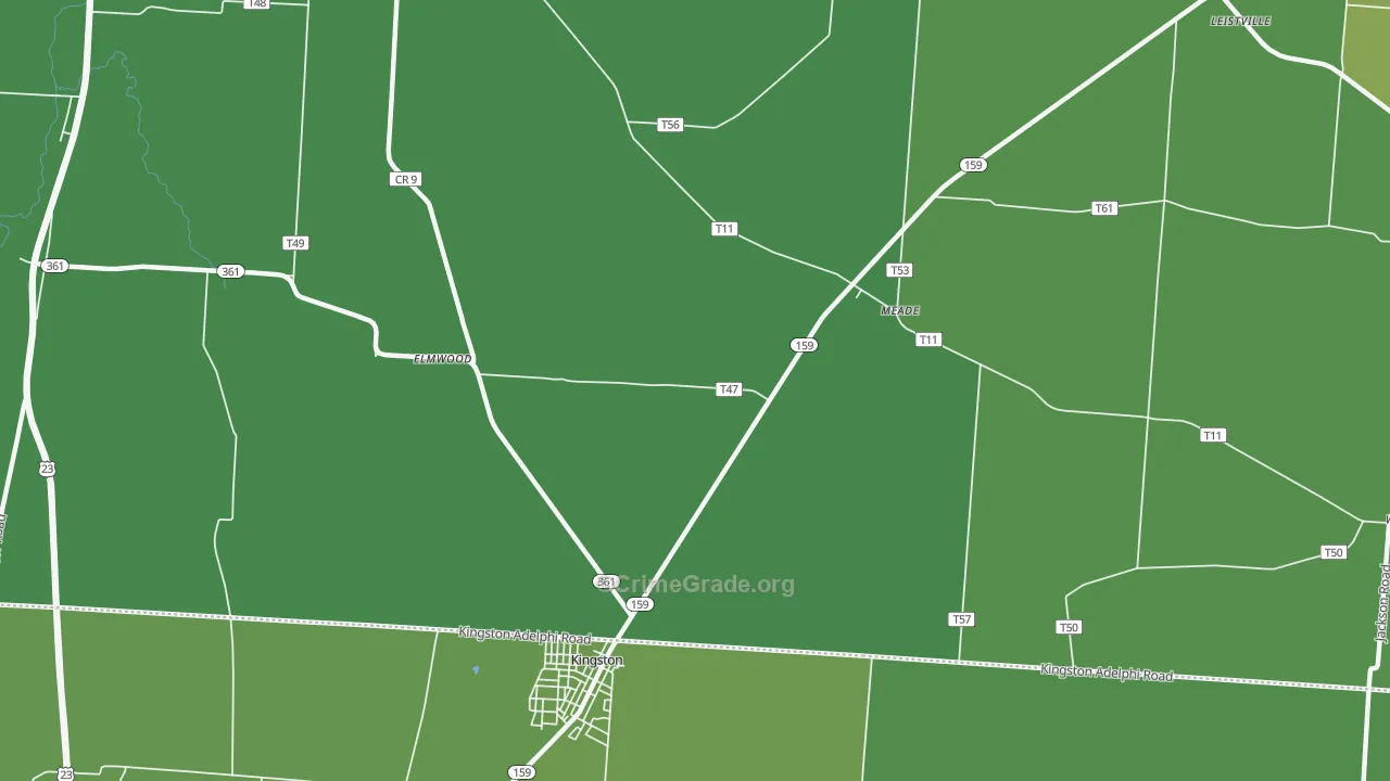 Meade, OH Map of Vehicle Theft Rates