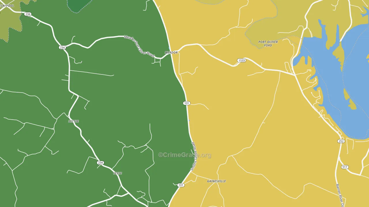 Meador, KY Map of Vehicle Theft Rates