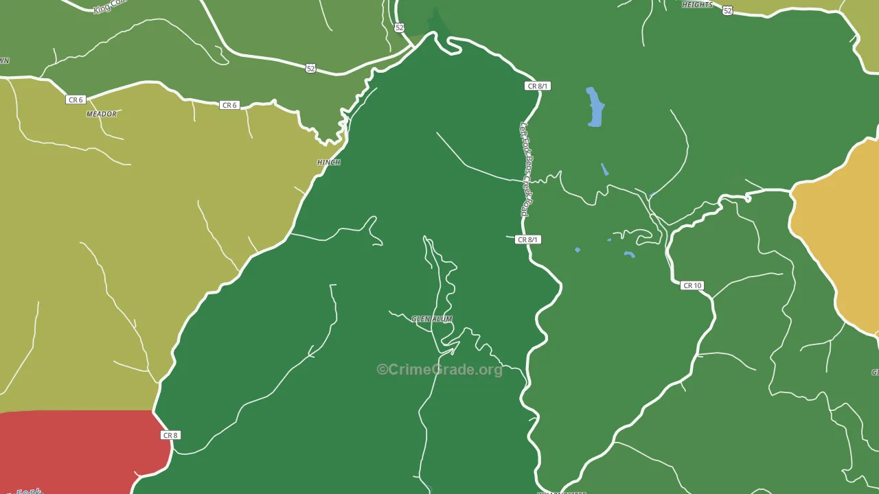 Meador, WV Map of Vehicle Theft Rates
