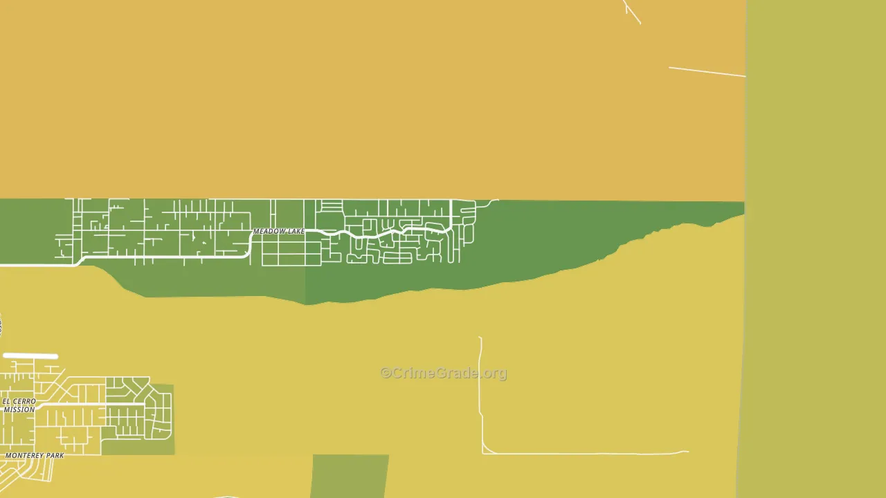Meadow Lake, NM Map of Vehicle Theft Rates