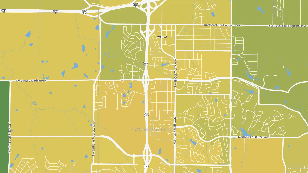 Meadowbrook Heights, Kansas City, MO Map of Vehicle Theft Rates