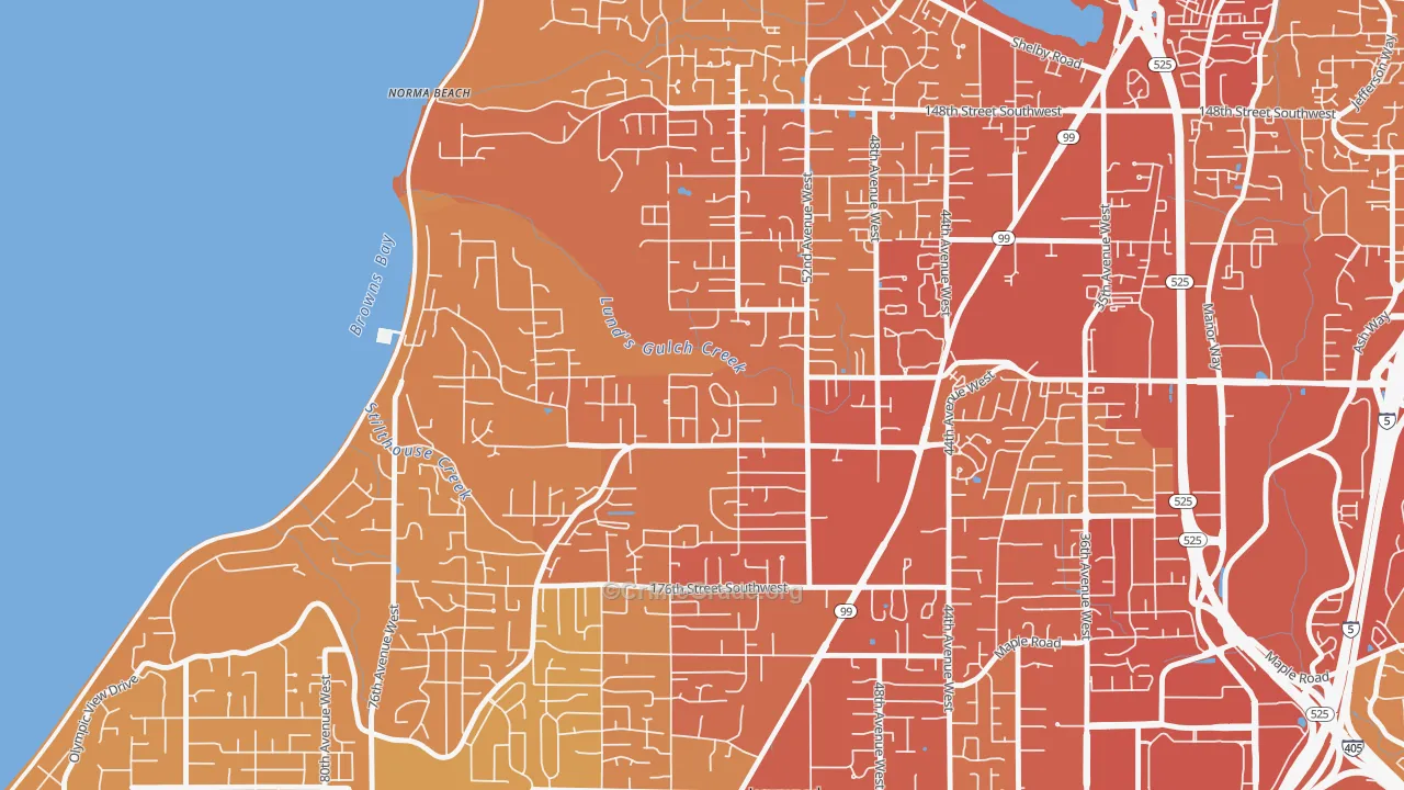 Meadowdale, Lynnwood, WA Map of Vehicle Theft Rates