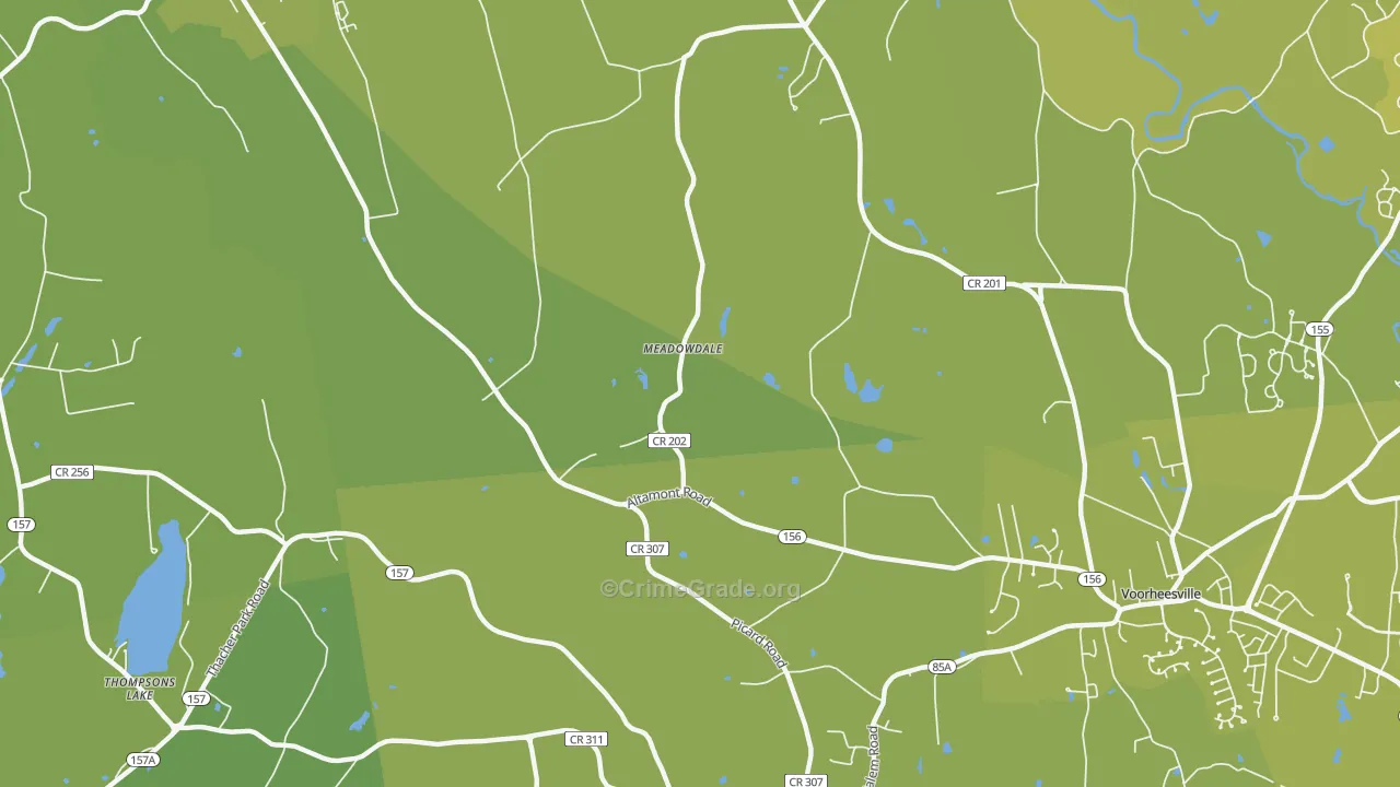Meadowdale, NY Map of Vehicle Theft Rates
