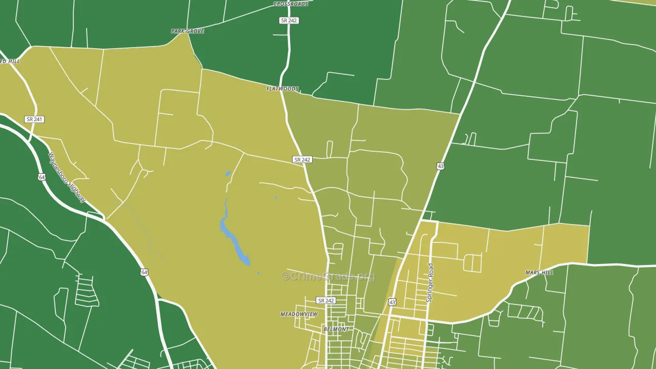 Meadowview, TN Map of Vehicle Theft Rates