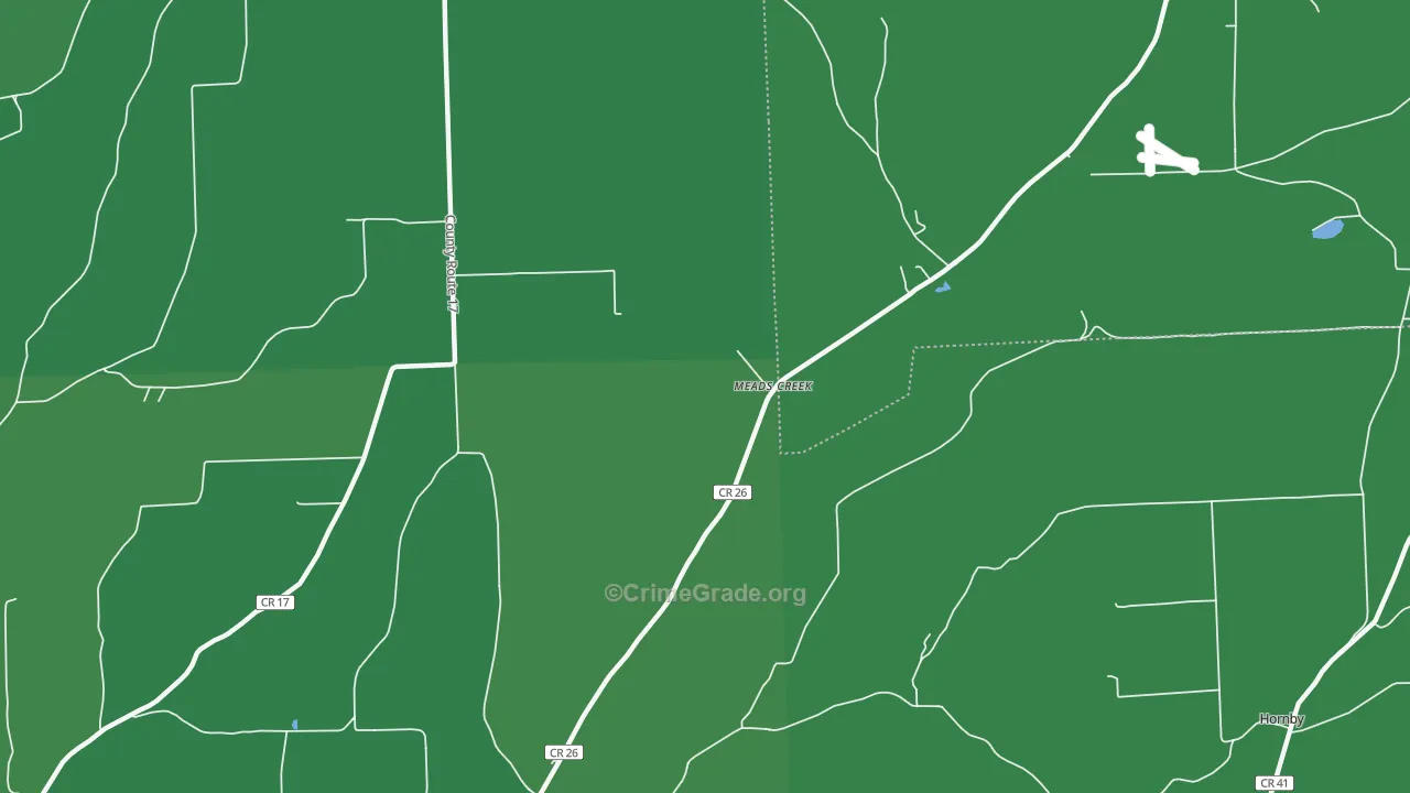 Meads Creek, NY Map of Vehicle Theft Rates