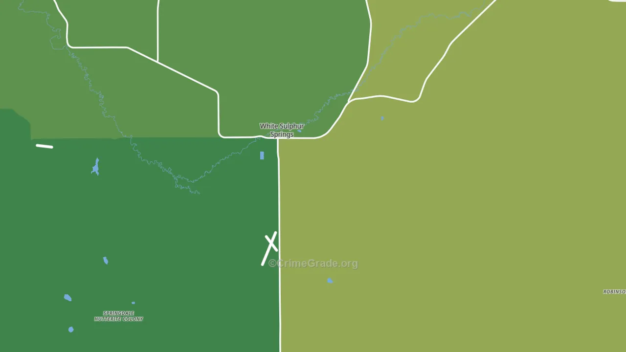 Meagher County, MT Map of Vehicle Theft Rates