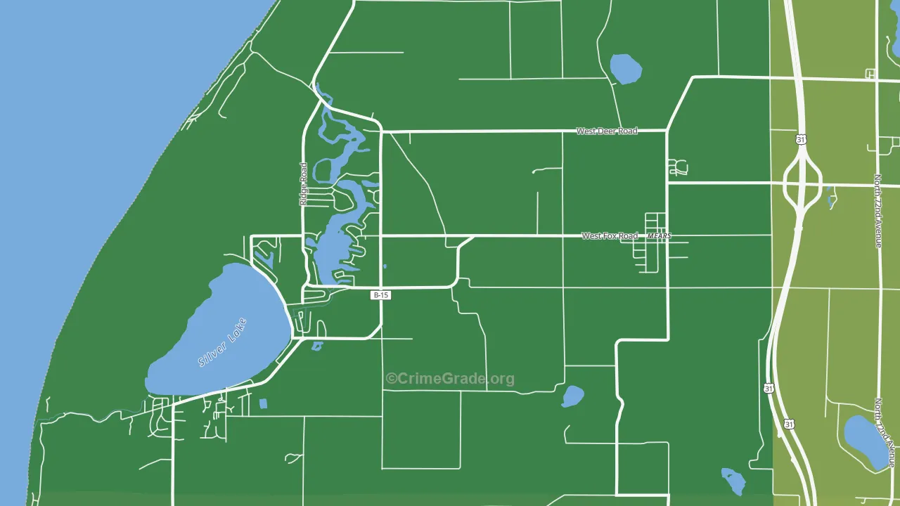 Mears, MI Map of Vehicle Theft Rates