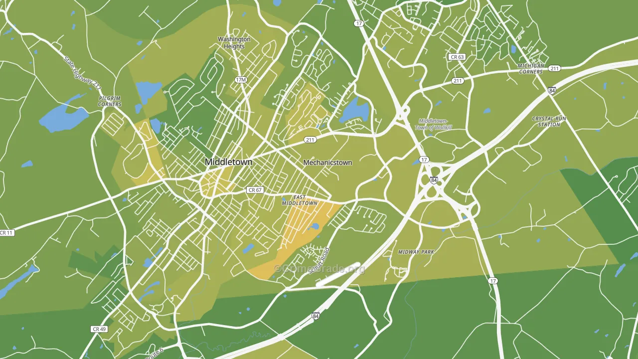 Mechanicstown, NY Map of Vehicle Theft Rates