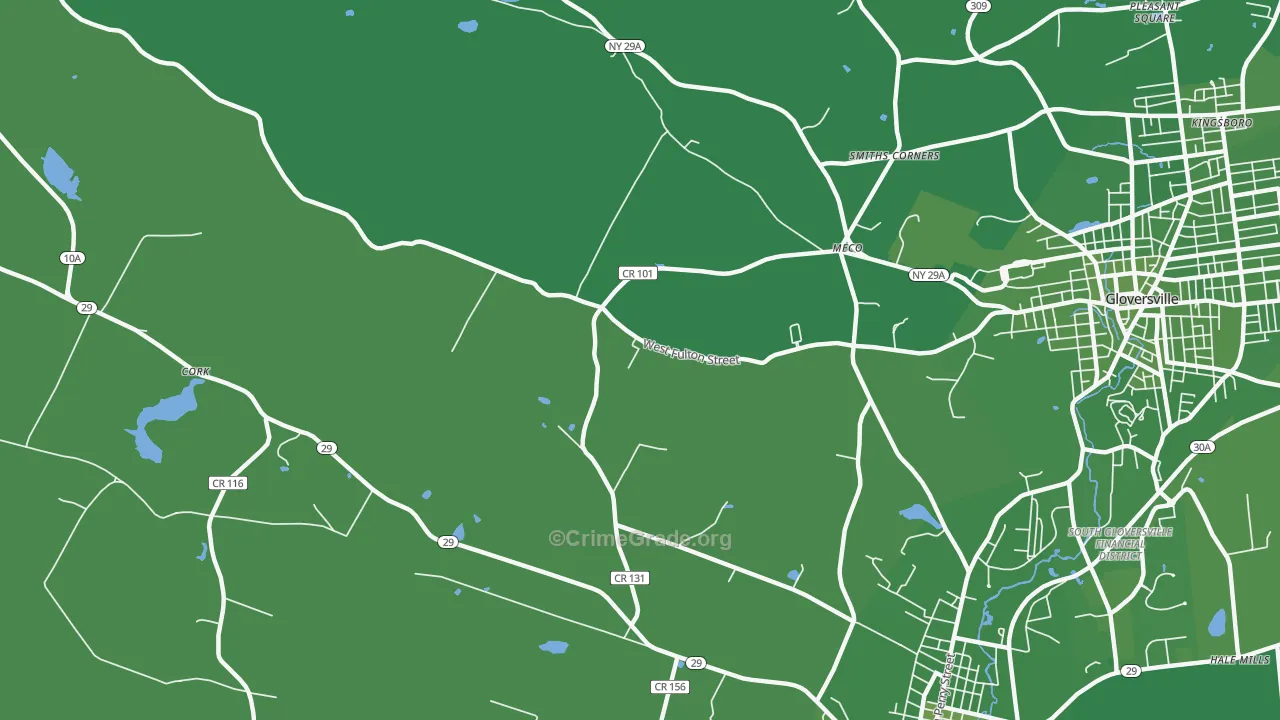 Meco, NY Map of Vehicle Theft Rates