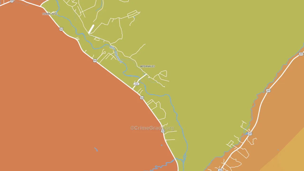 Medanales, NM Map of Vehicle Theft Rates
