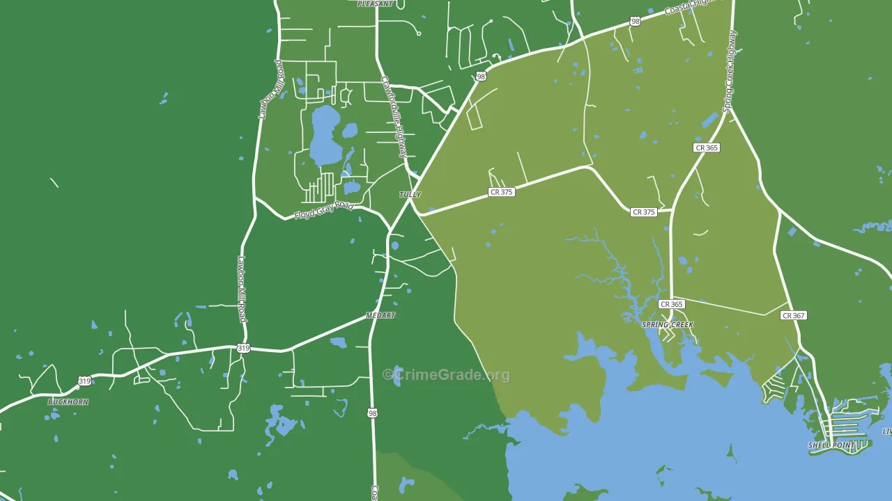 Medart, FL Map of Vehicle Theft Rates