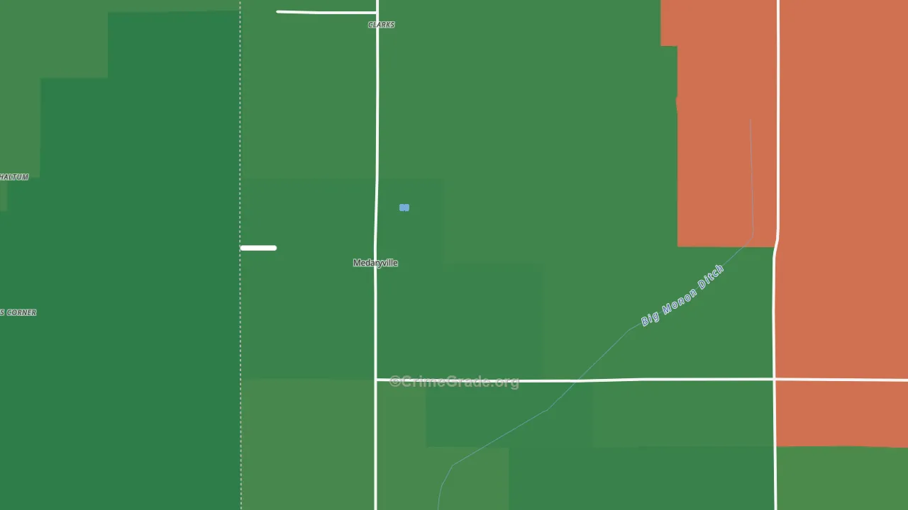 Medaryville, IN Map of Vehicle Theft Rates