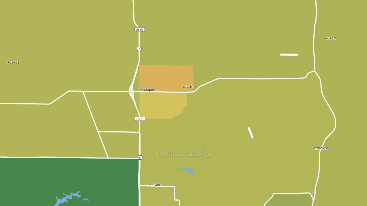 Mediapolis, IA Map of Vehicle Theft Rates