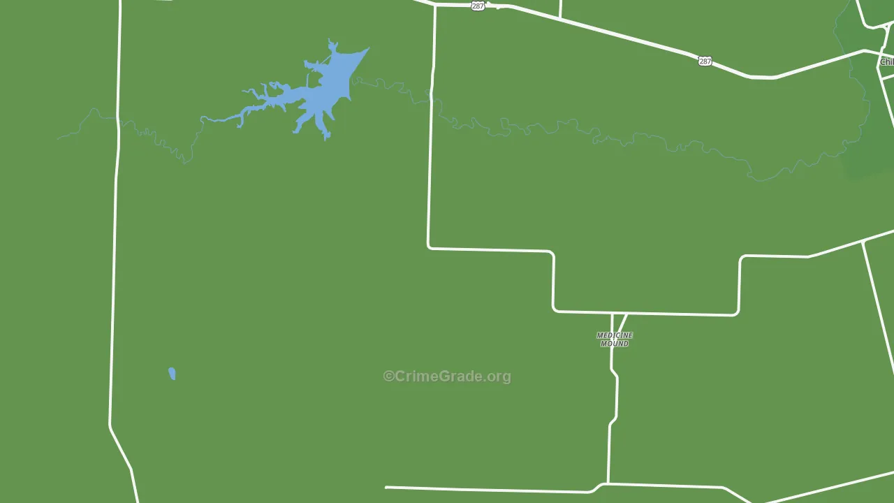 Medicine Mound, TX Map of Vehicle Theft Rates