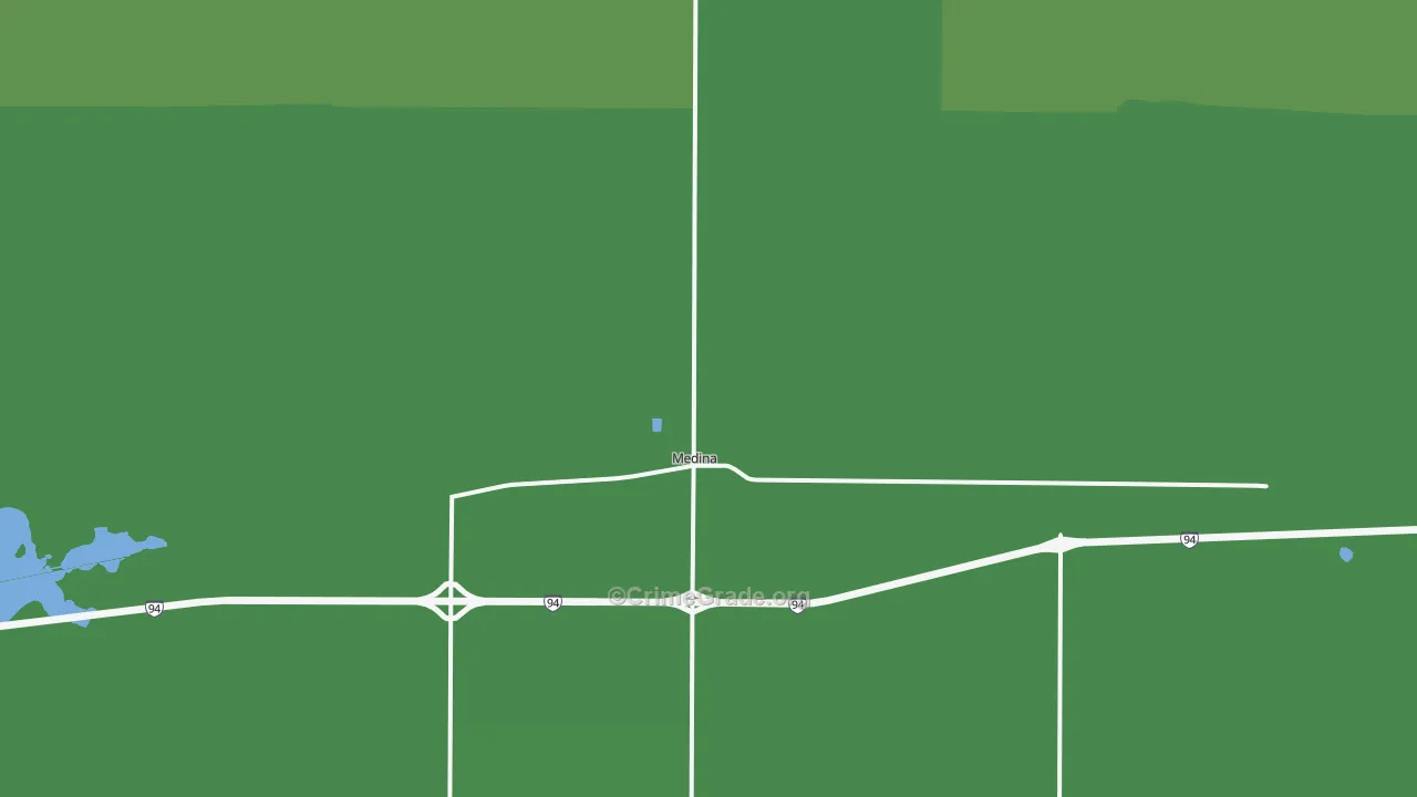 Medina, ND Map of Vehicle Theft Rates