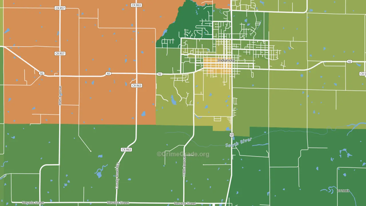 Medora, IA Map of Vehicle Theft Rates