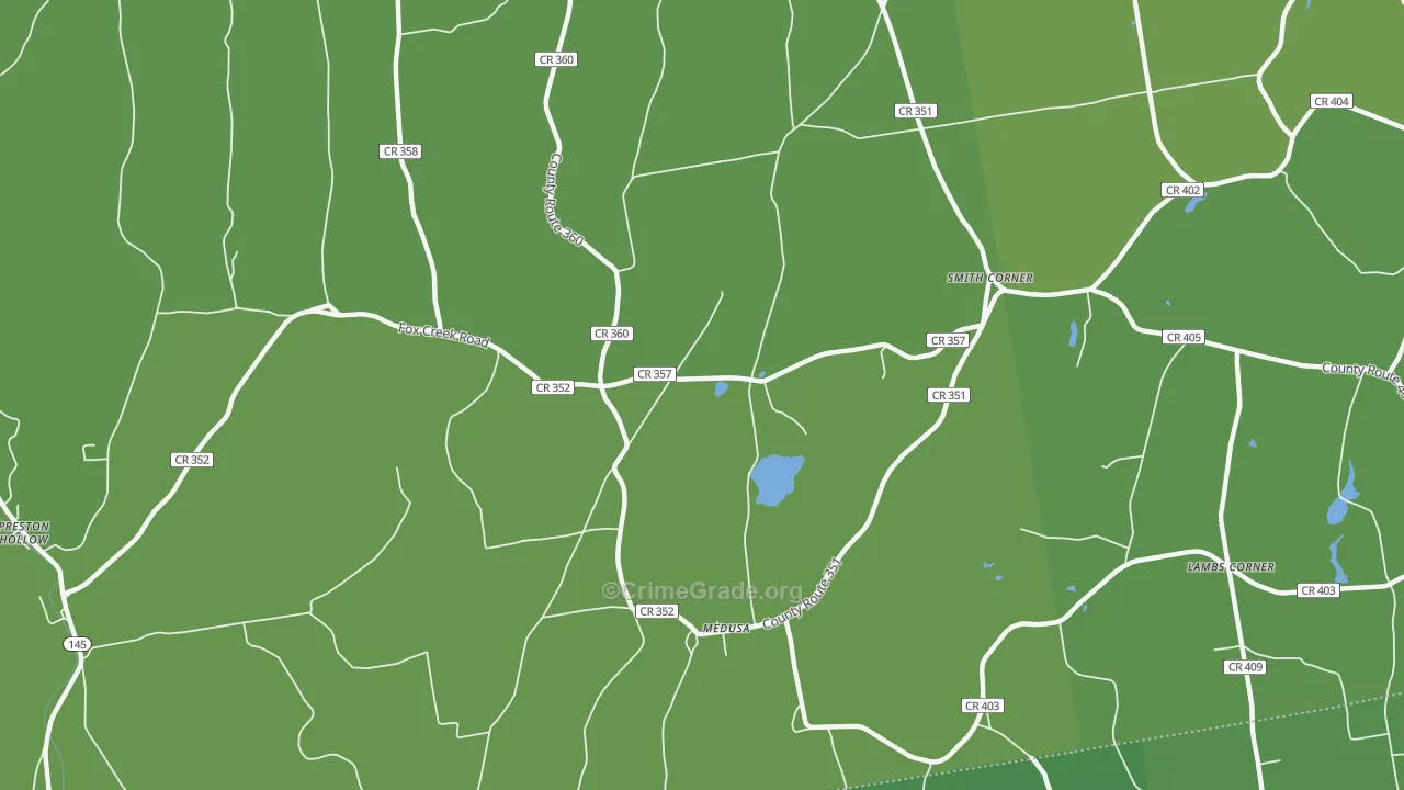 Medusa, NY Map of Vehicle Theft Rates