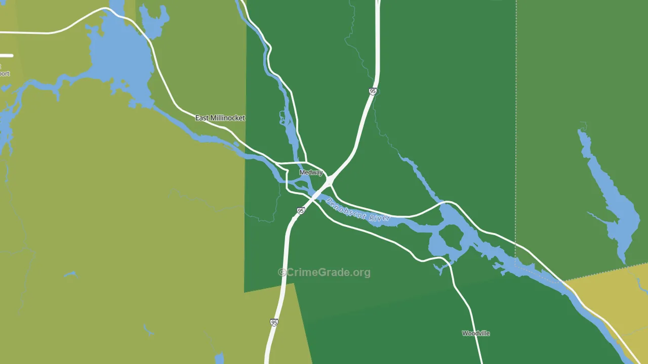Medway, ME Map of Vehicle Theft Rates
