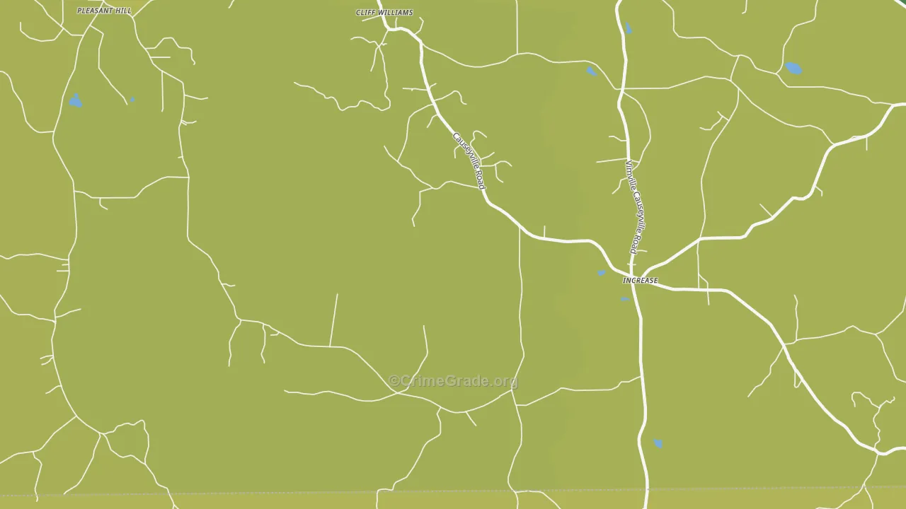 Meehan, MS Map of Vehicle Theft Rates