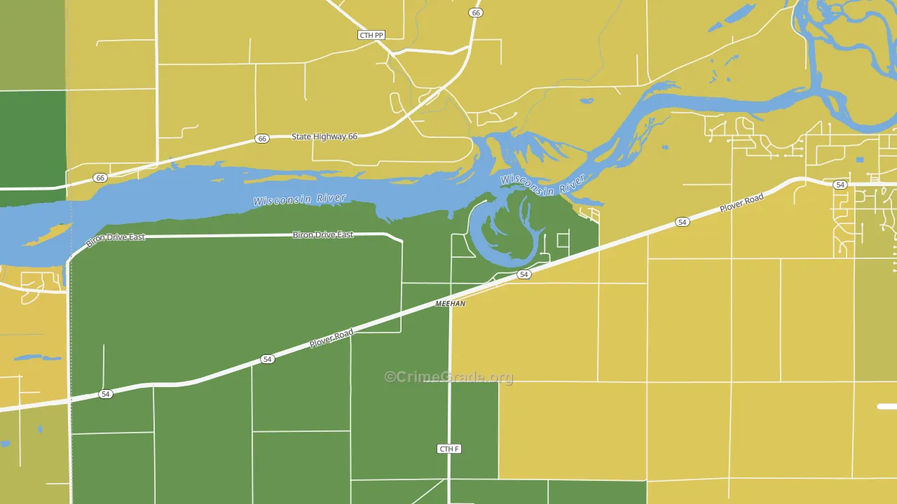 Meehan, WI Map of Vehicle Theft Rates