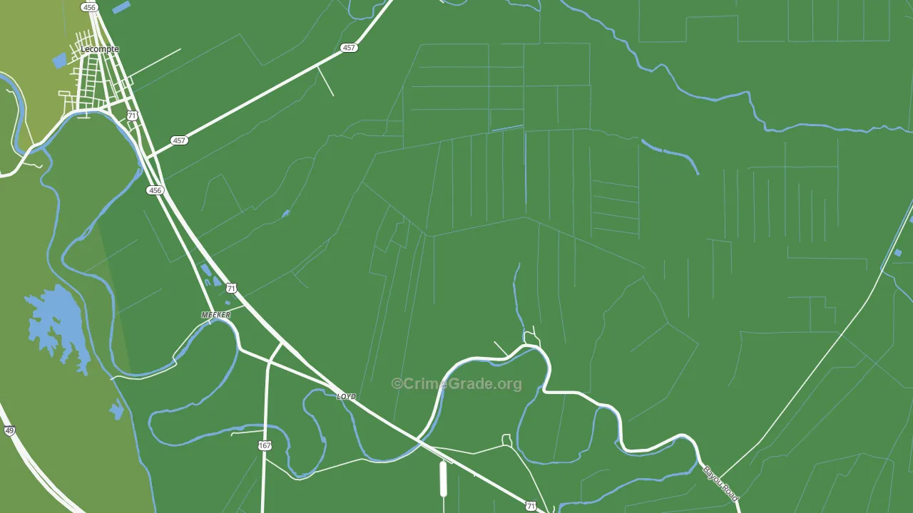 Meeker, LA Map of Vehicle Theft Rates