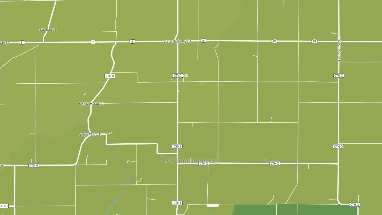 Meekers Grove, WI Map of Vehicle Theft Rates