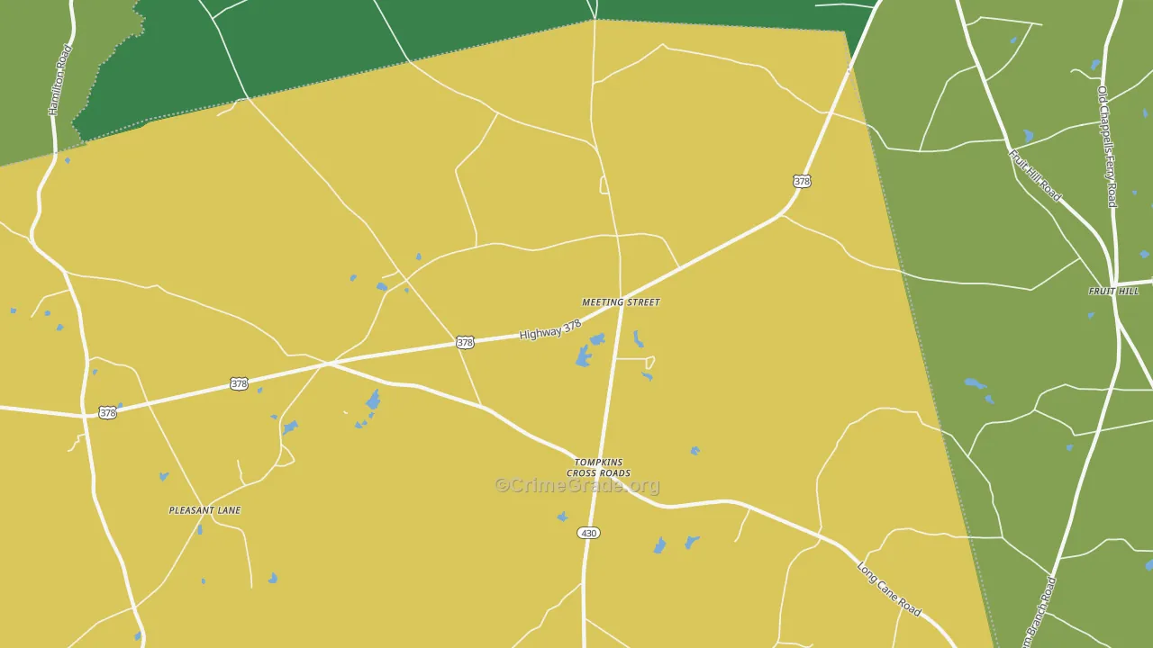 Meeting Street, SC Map of Vehicle Theft Rates