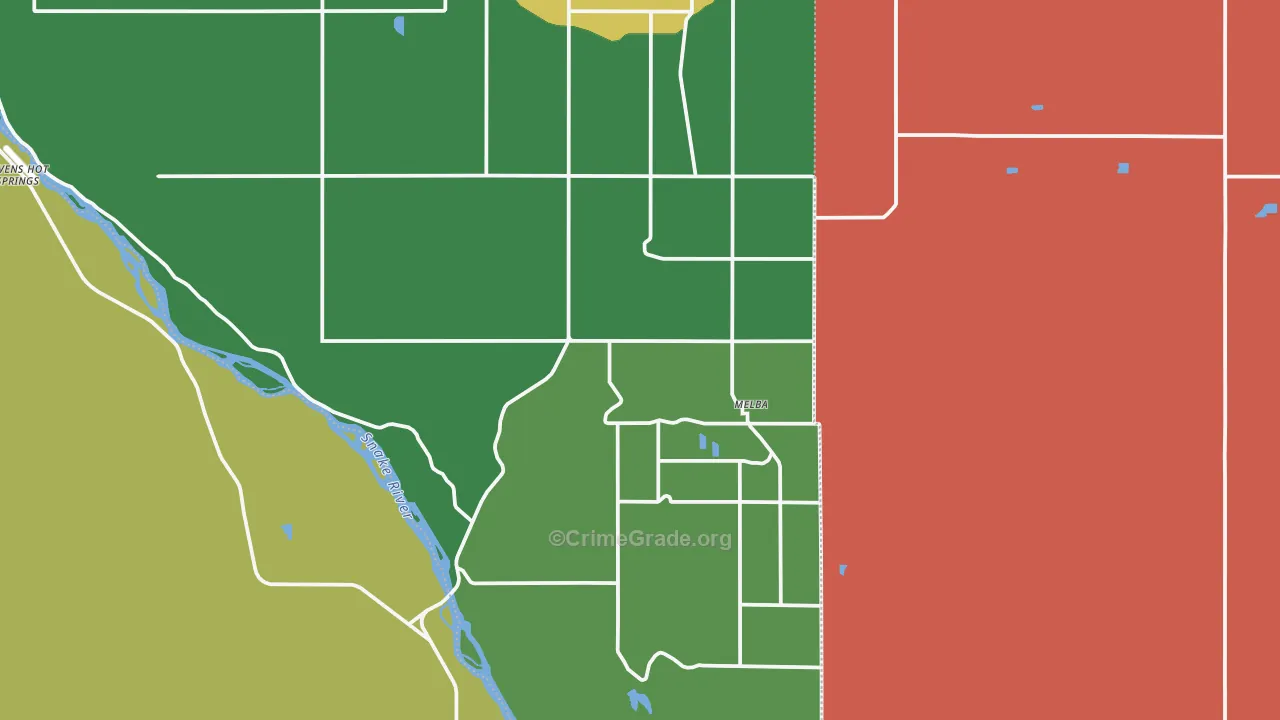 Melba, ID Map of Vehicle Theft Rates