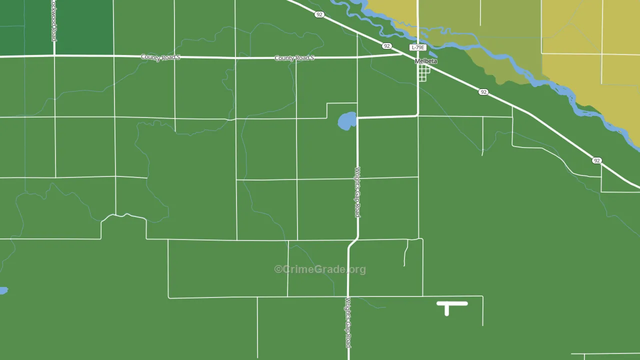 Melbeta, NE Map of Vehicle Theft Rates