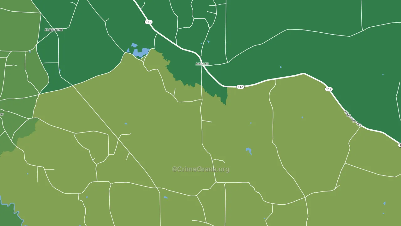 Melder, LA Map of Vehicle Theft Rates