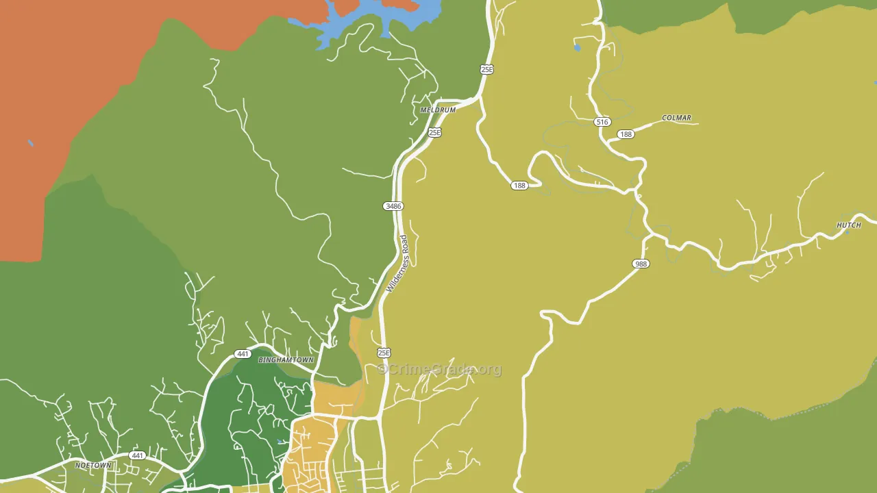 Meldrum, KY Map of Vehicle Theft Rates