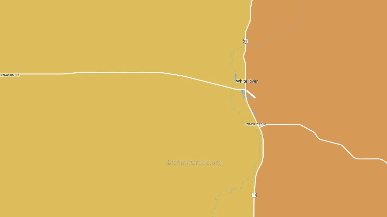 Mellette County, SD Map of Vehicle Theft Rates