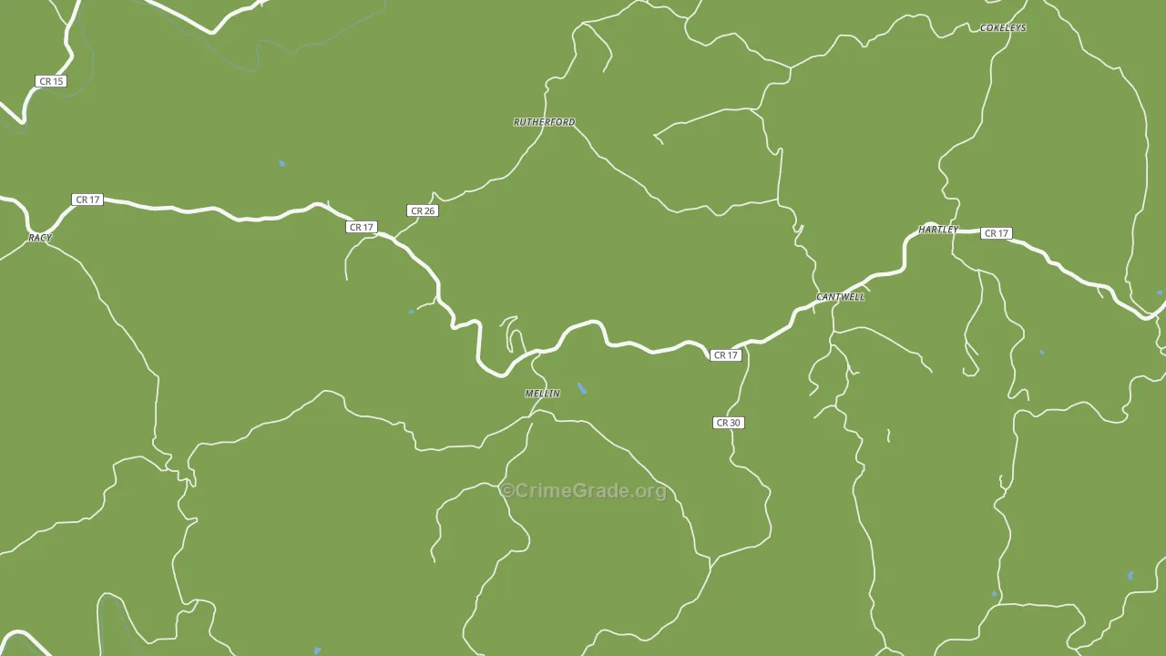 Mellin, WV Map of Vehicle Theft Rates