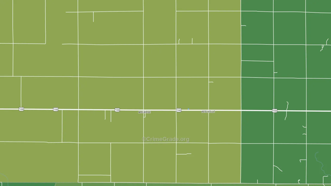 Melrose, KS Map of Vehicle Theft Rates