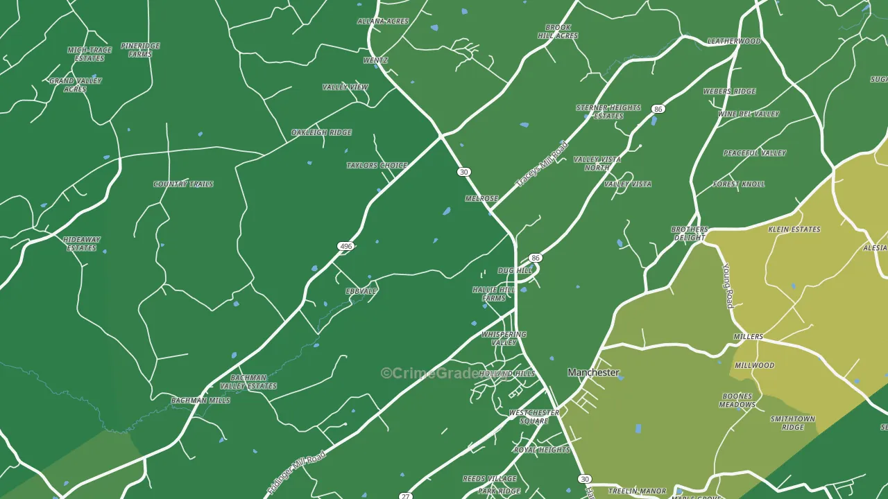 Melrose, MD Map of Vehicle Theft Rates