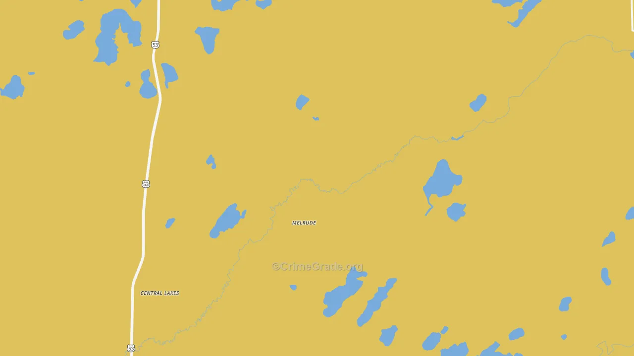 Melrude, MN Map of Vehicle Theft Rates