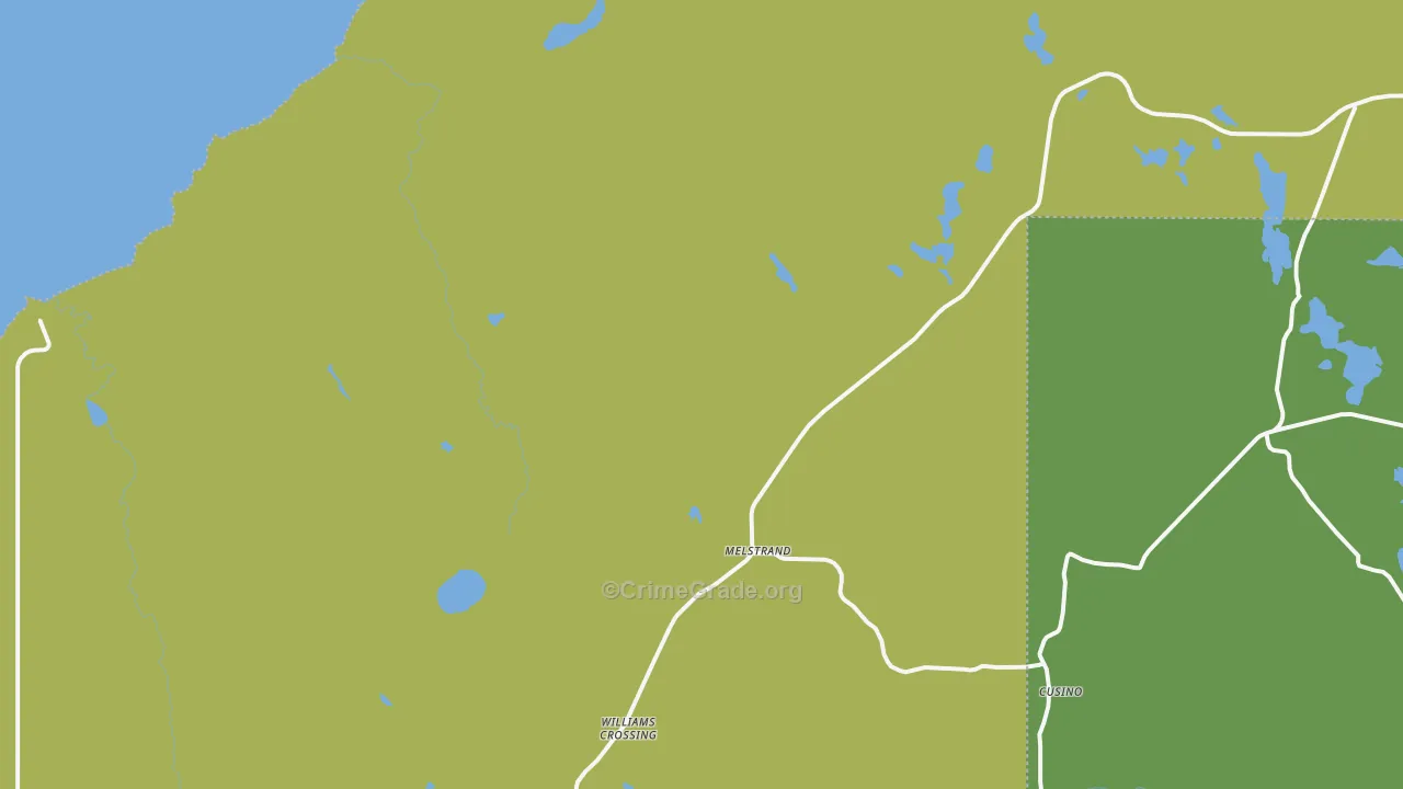 Melstrand, MI Map of Vehicle Theft Rates